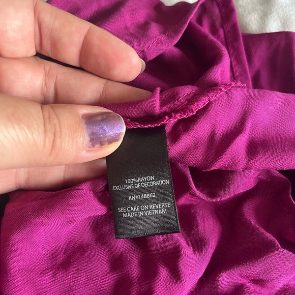 NWT Torrid Trapeze Embroidered Mini Dress, magenta Size 2 - Picture 6 of 7